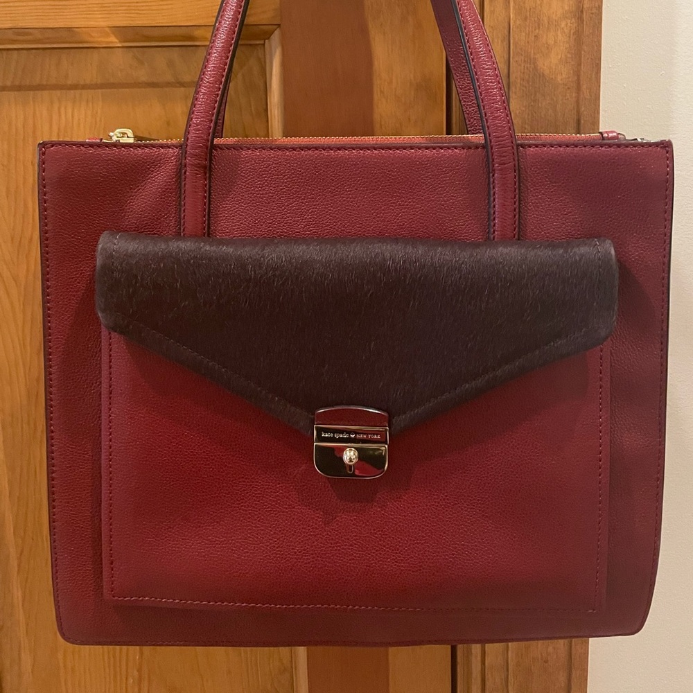 Kate Spade leather and sued tote